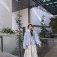 <現貨> comeback♡ ruffle邊小奶白拼接半身長裙