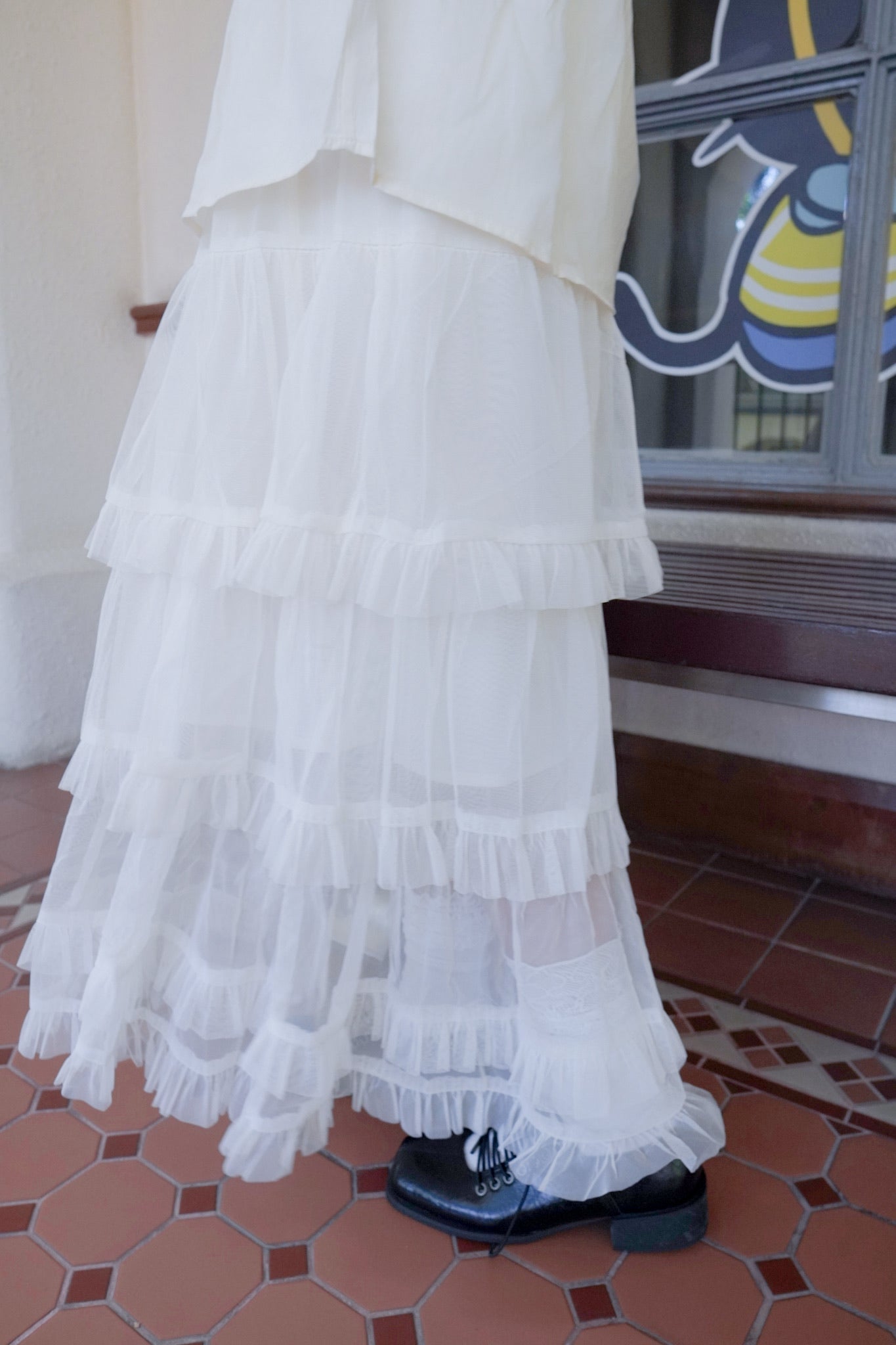 <預訂> 2025新款易襯超仙！薄紗蛋糕半身長裙｜兩色入