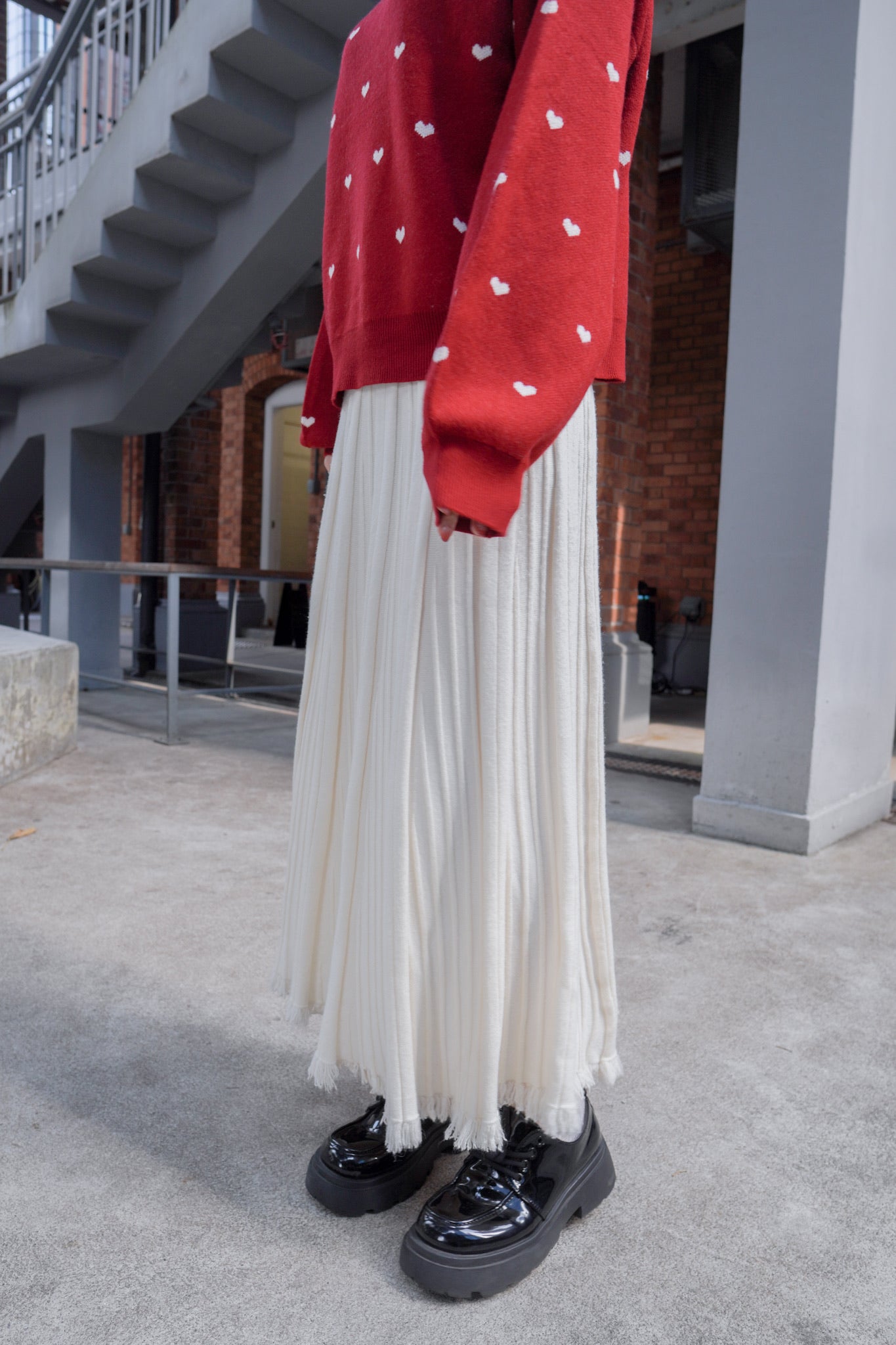 <預訂> 自家製 流蘇針織半身長裙｜兩色入