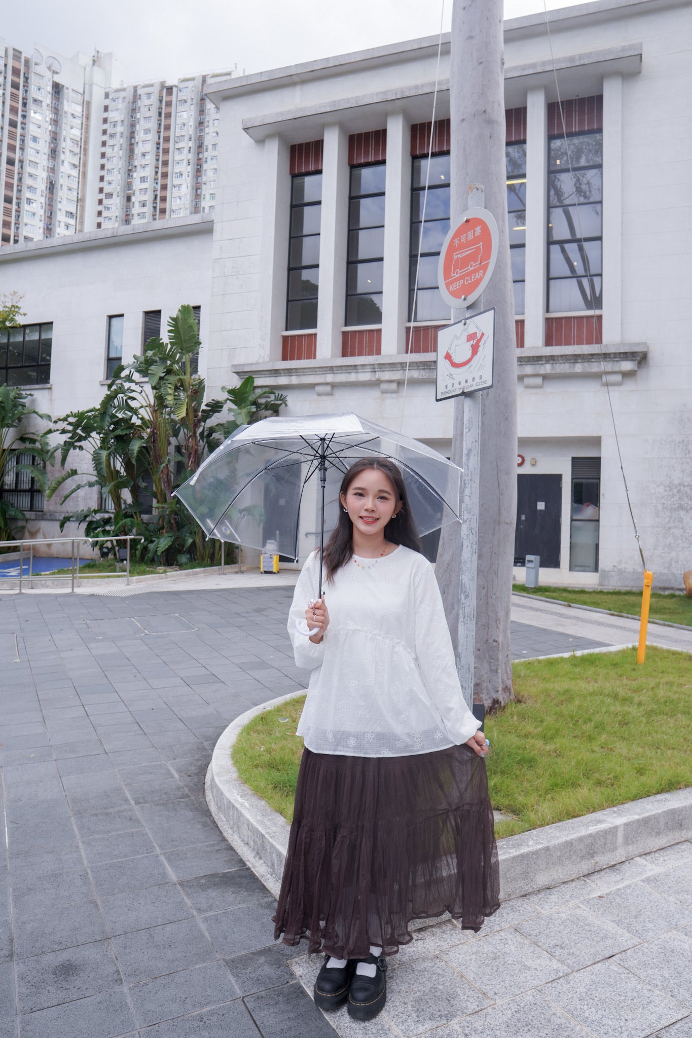 <現貨> 自家製 飄逸感大讚！復古兩層紗質皺褶秋冬A字長裙