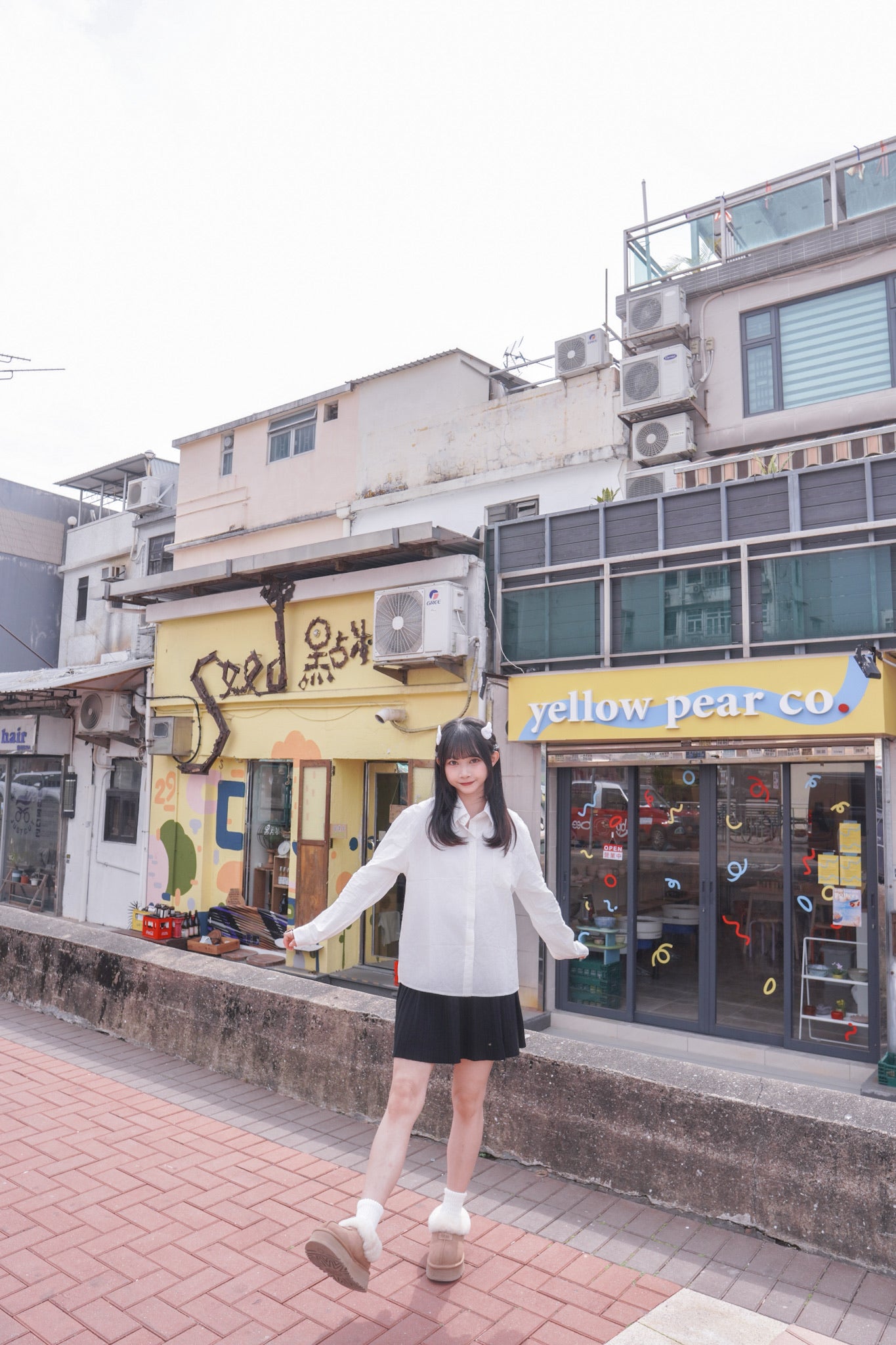 <現貨> 韓系全棉奶白長袖恤衫