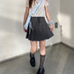 <預訂> JP 日牌NN 蝴蝶結帶+蕾絲短袖上衣｜兩色入