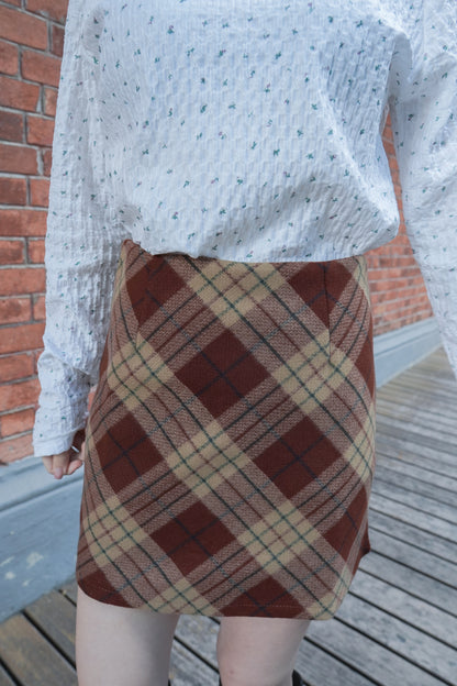 <預訂> 自家製 聖誕必入🎄高腰格紋A字半身短裙