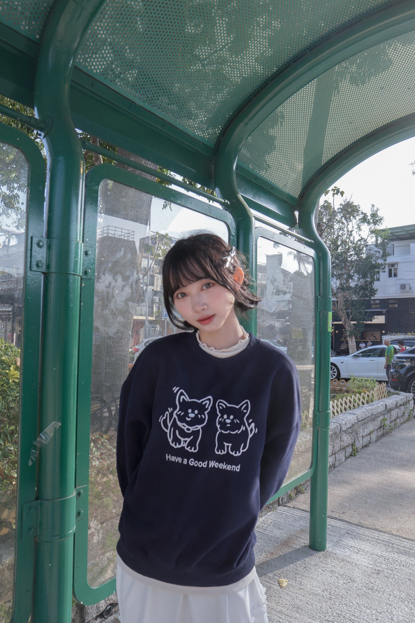 <現貨> 小狗刺繡LOGO長袖衛衣 | 兩色入