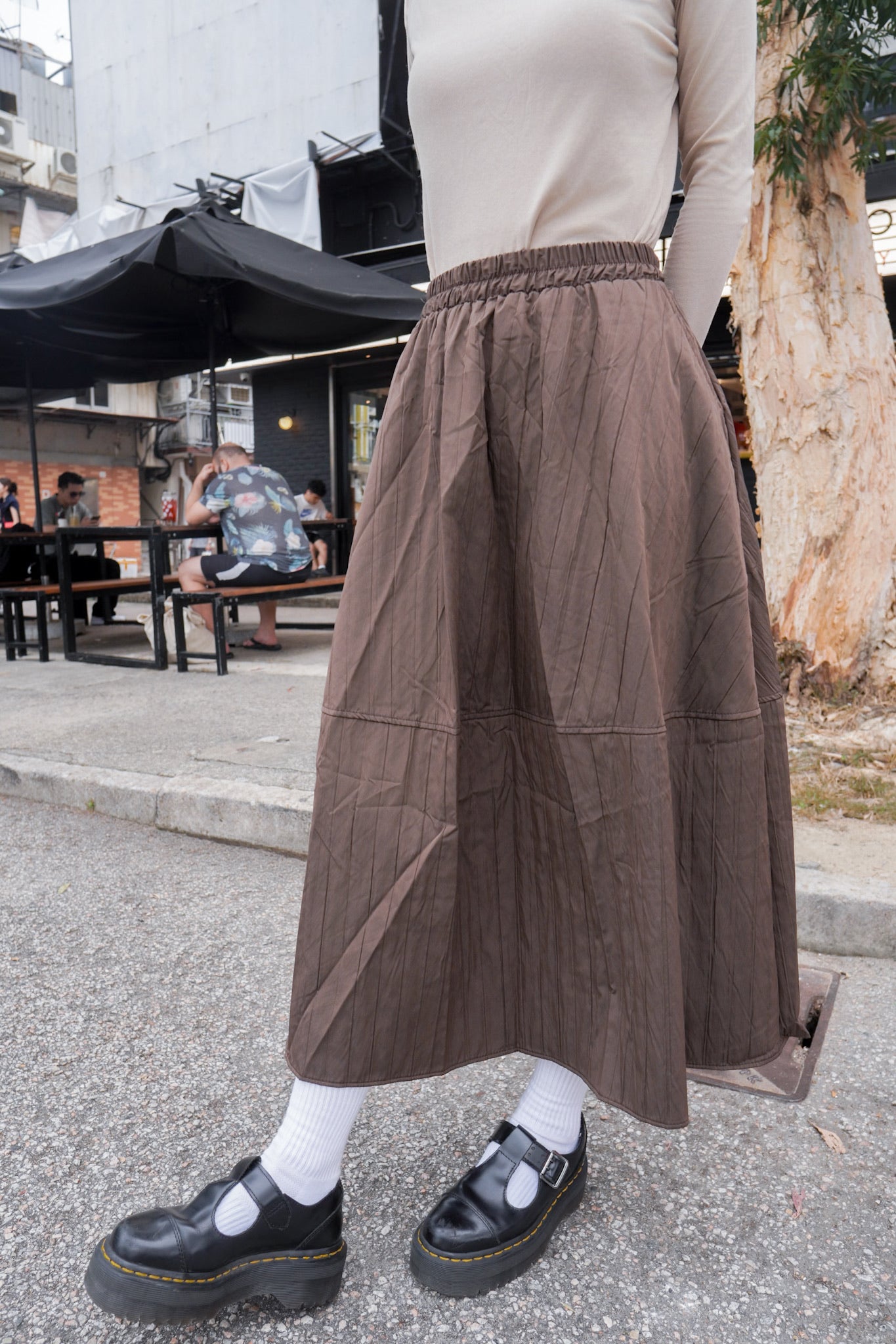 <現貨> 自家製 秋冬專屬! 肌理感口袋半身長裙｜兩色入