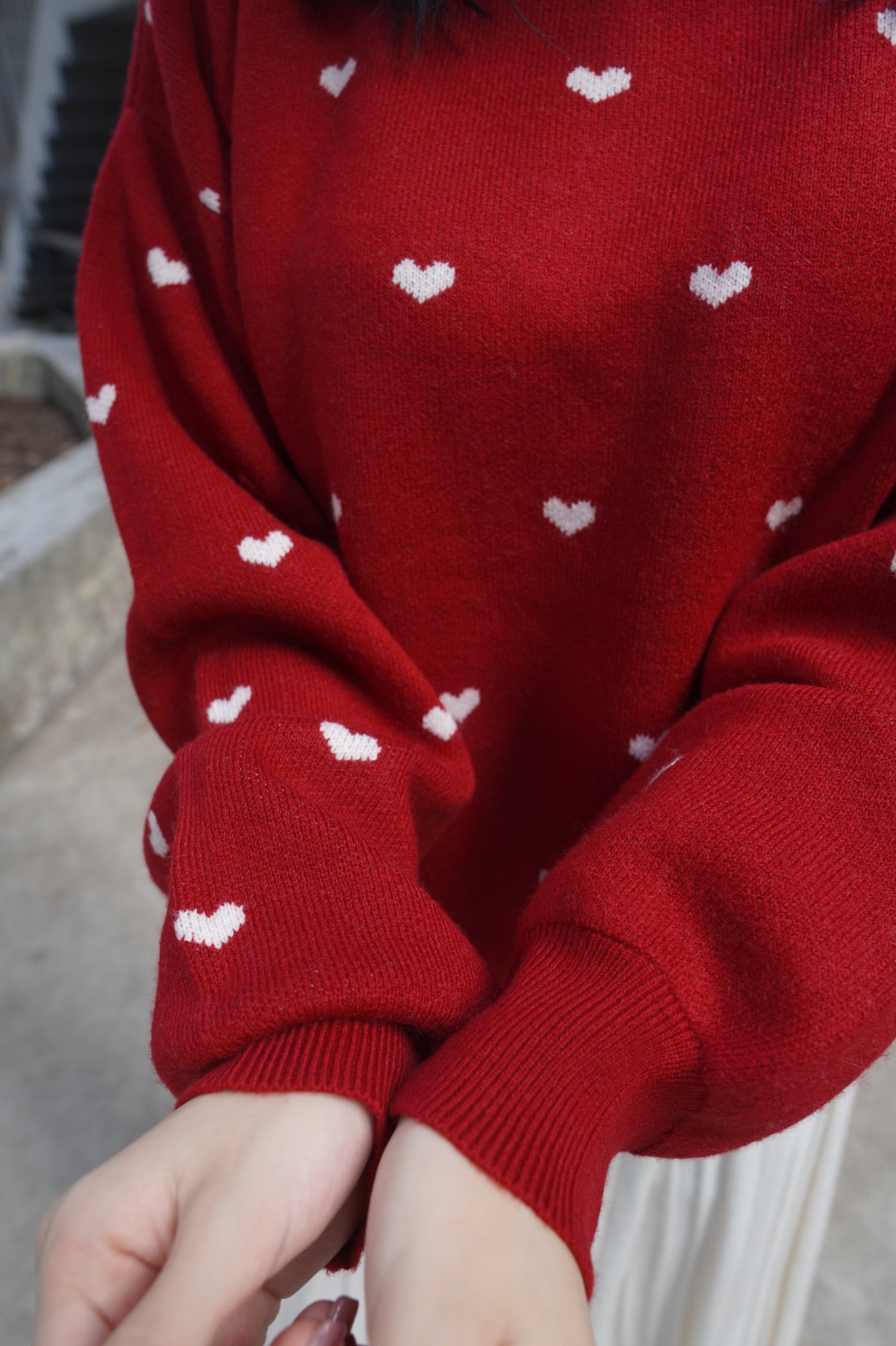 <現貨> 聖誕Party必入🎅🏻🌟心型印花提花針織長袖上衣