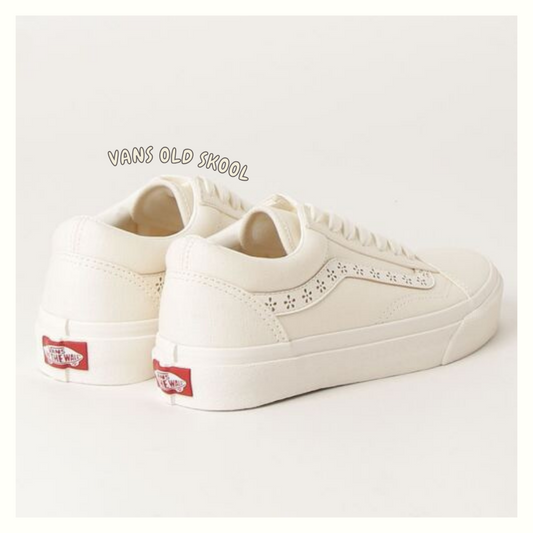 <預訂> 限時降價🔥日本VANS OLD SKOOL 春日小雕花小白鞋｜22-26碼