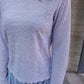 <現貨> 小眾提花ruffle邊高領打底上衣｜兩色入