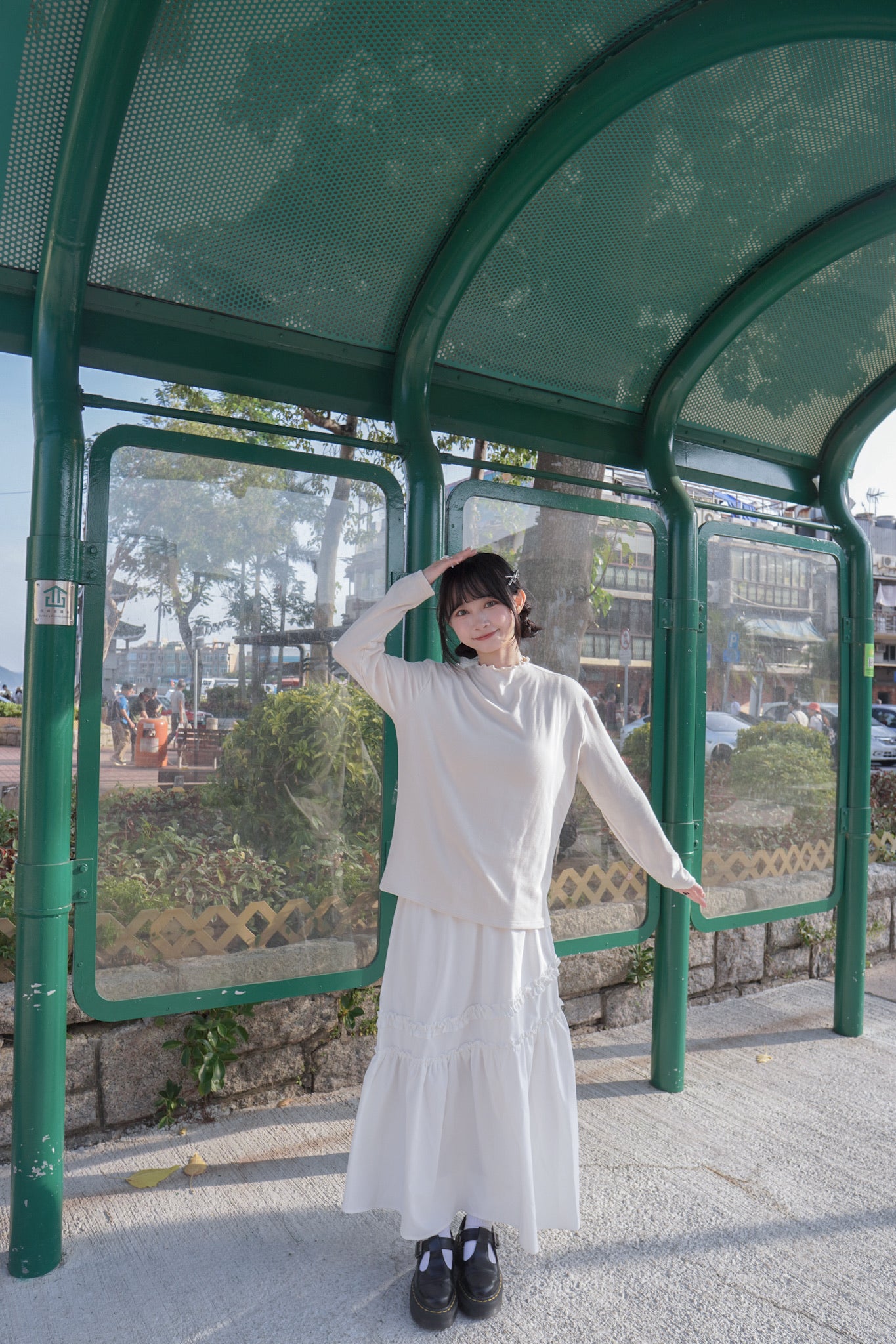 <現貨> 自家製 超厚實! ruffle邊半高領純色內搭上衣｜三色入