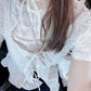 <預訂> ruffle木耳提花短袖透透上衣