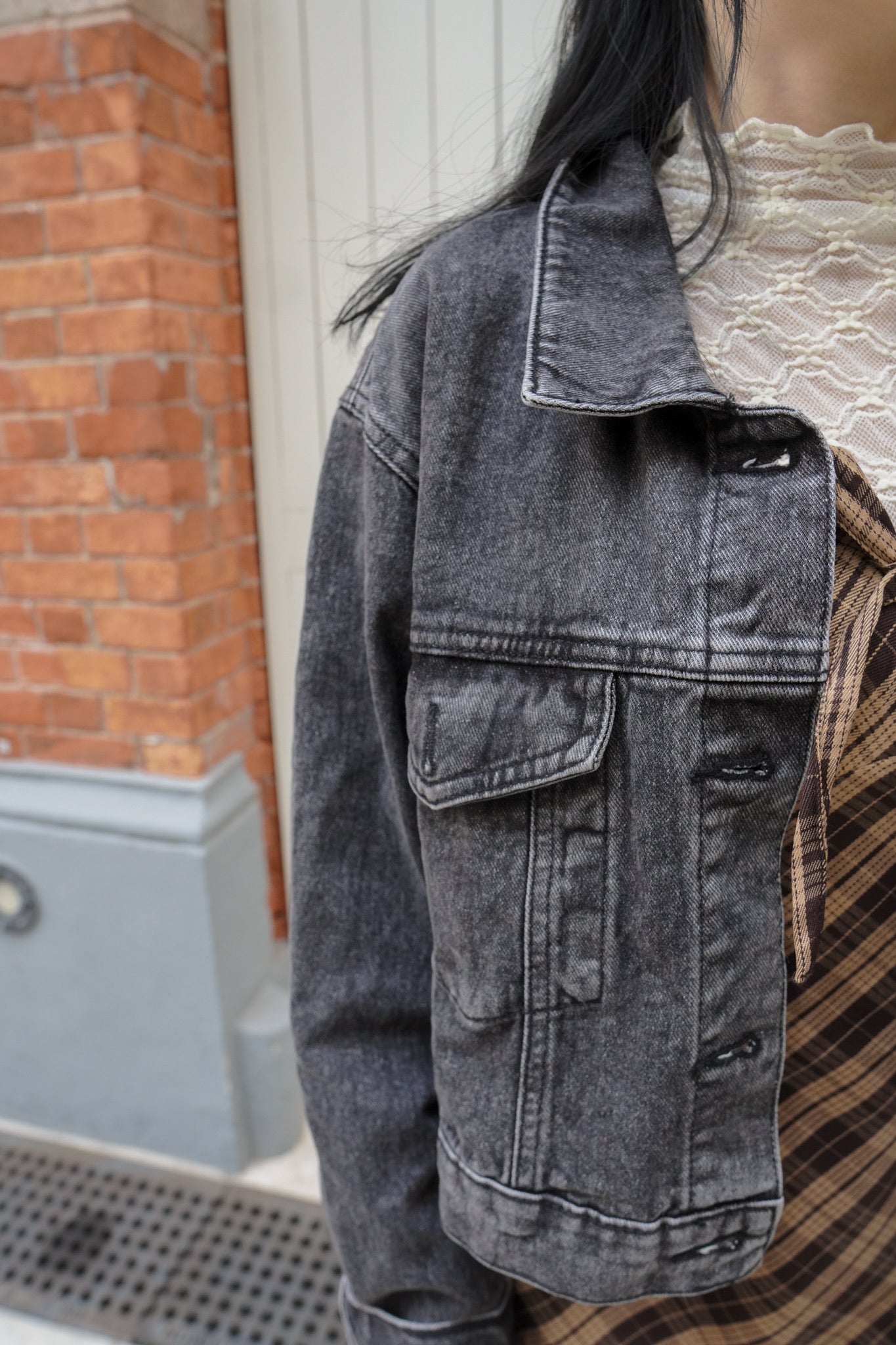 <現貨> 寬鬆短版口袋牛仔夾克外套