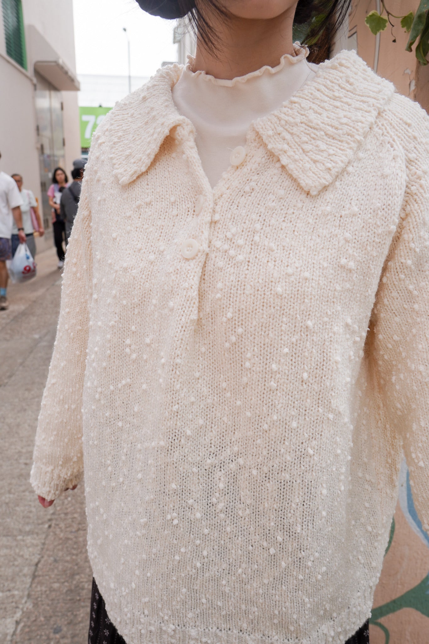 <現貨> BlingBling肌理紋波波針織上衣