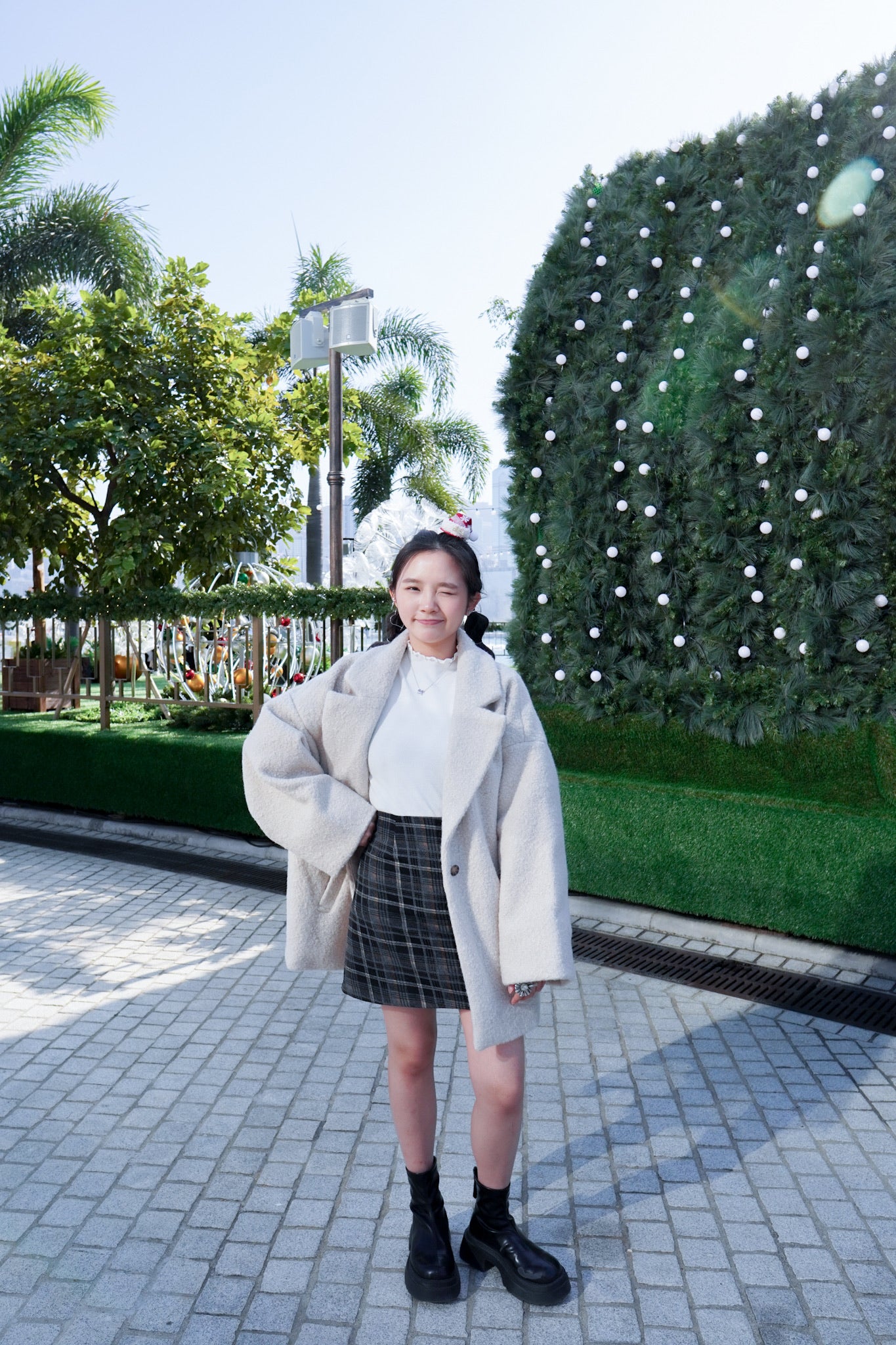<預訂> 自家製 復古格紋高腰半身短裙