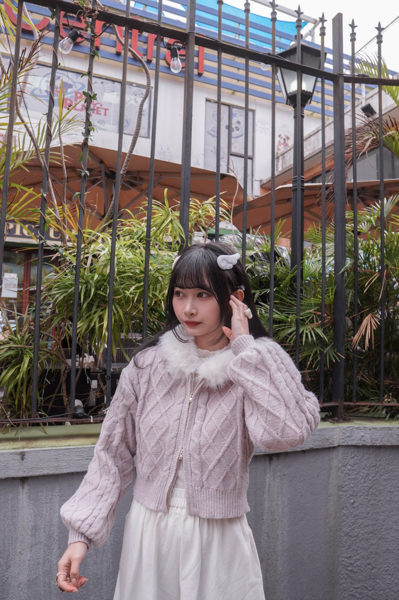 <現貨> 毛絨連帽麻花針織保暖外套 | 五色入