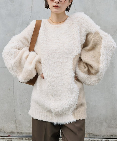 <預訂> 日本大人氣♡日牌 Mono Mart 2-Ways 毛茸茸蓬鬆混色雙拉鍊針織開胸外套｜四色入