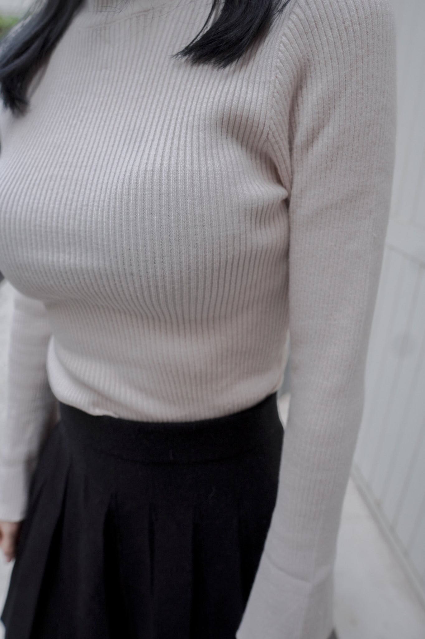 <現貨> 高領喇叭袖羅紋針織上衣｜四色入