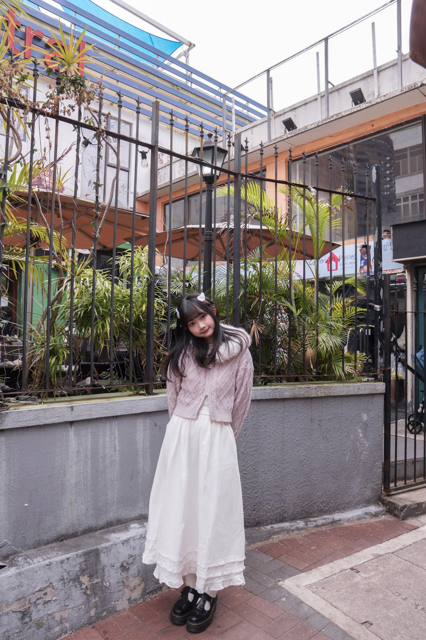 <現貨> 超舒服♡!!全棉韓系小奶白花邊半身長裙