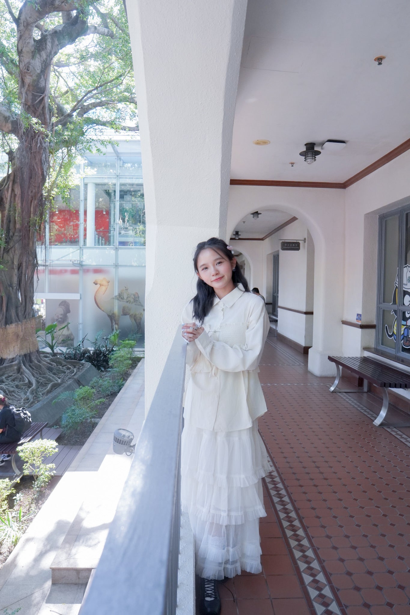 <現貨> 皺皺吊帶背心+長袖裇衫兩件套