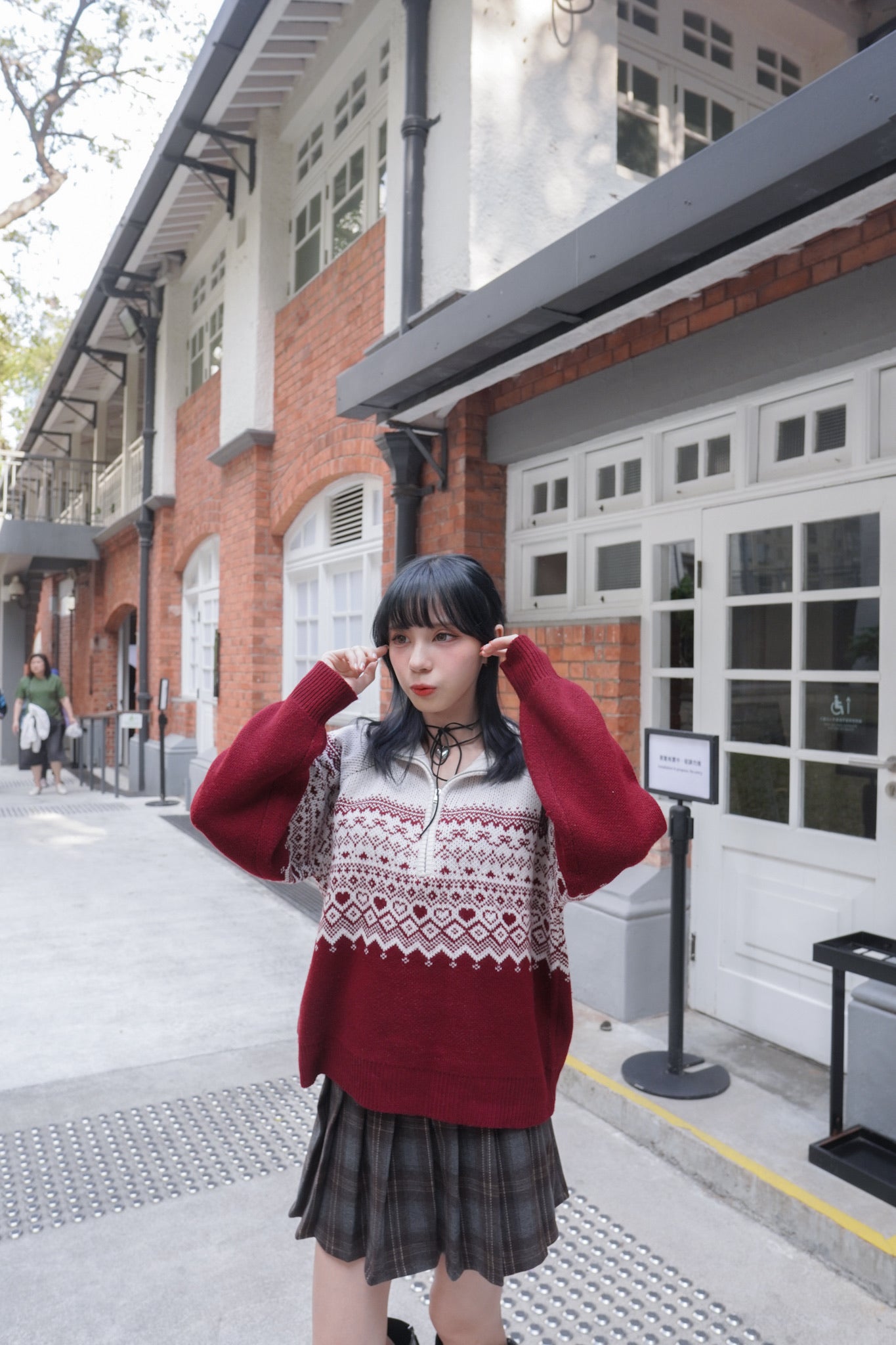 <現貨> 聖誕Party必入🎅🏻🌟北歐風半拉鍊針織長袖上衣