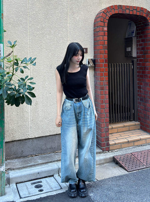 <預訂> JP 前後2Way羅紋背心針織上衣｜九色入