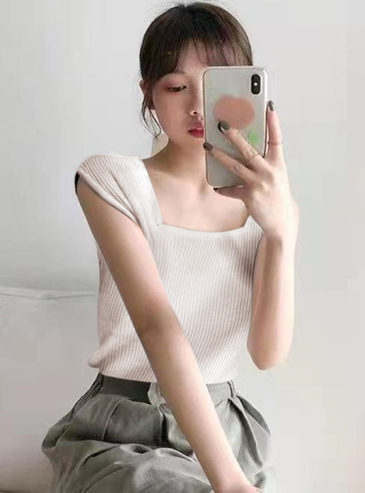 <預訂> JP 前後2Way羅紋背心針織上衣｜九色入