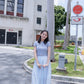 <現貨> 自家製 薄紗雙層波點半身長裙｜兩色入