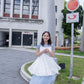 <現貨> 自家製 薄紗雙層波點半身長裙｜兩色入