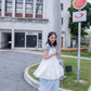 <現貨> 自家製 薄紗雙層波點半身長裙｜兩色入