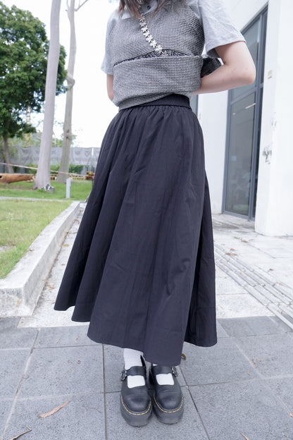 <預訂> 自家製 不會皺! 夏日口袋A字半身長裙｜兩色入