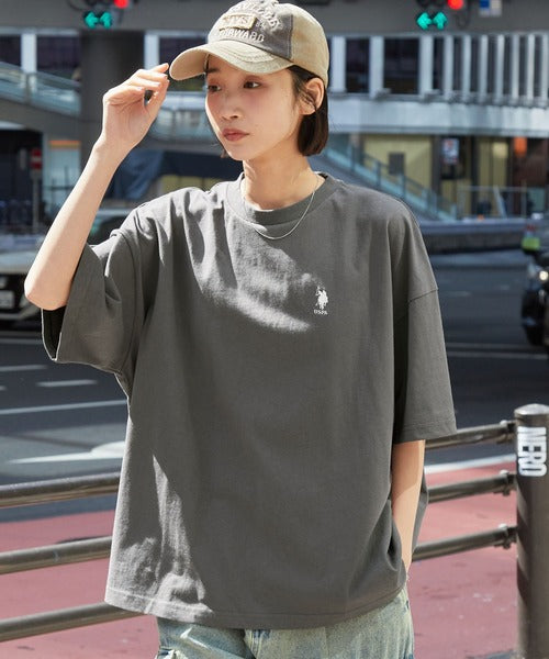 <預訂> JP Unisex U.S.Polo Oversized純棉刺繡短袖Tee｜八色入