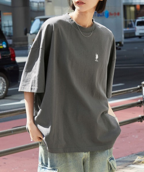 <預訂> JP Unisex U.S.Polo Oversized純棉刺繡短袖Tee｜八色入