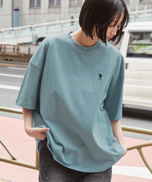 <預訂> JP Unisex U.S.Polo Oversized純棉刺繡短袖Tee｜八色入