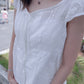 <現貨> 韓系復古泡泡袖刺繡短袖上衣