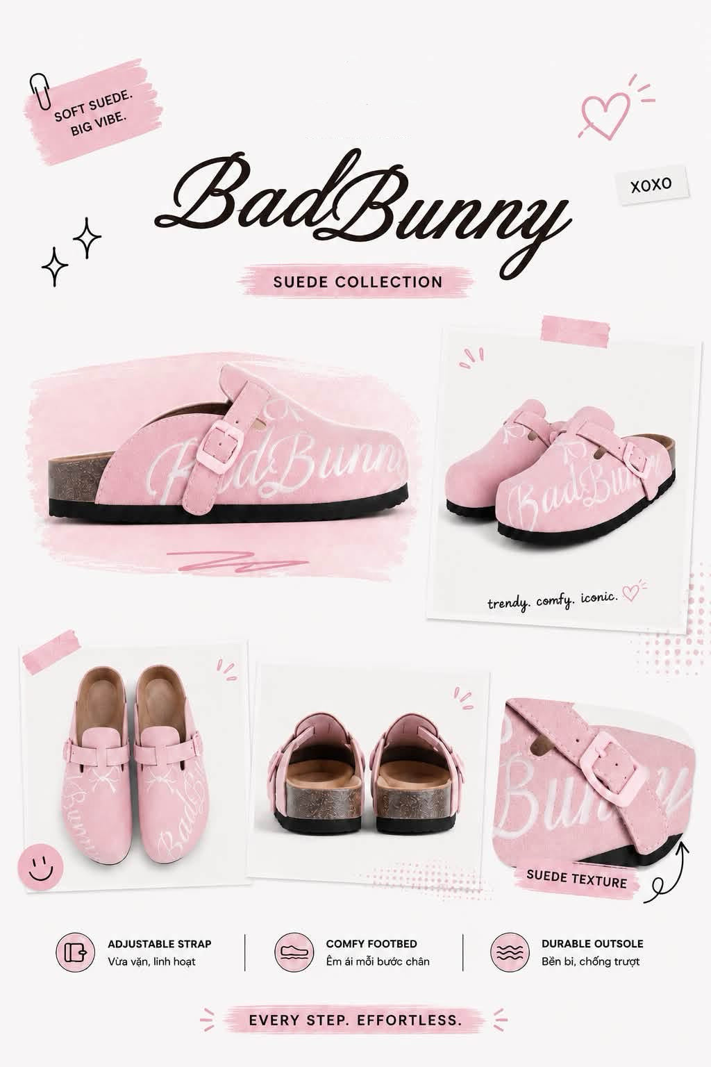 <預訂> 越南小眾品牌🇻🇳 超人氣$2xx! Bad Bunny刺繡牛皮包頭Boston穆勒拖鞋 | 四款入