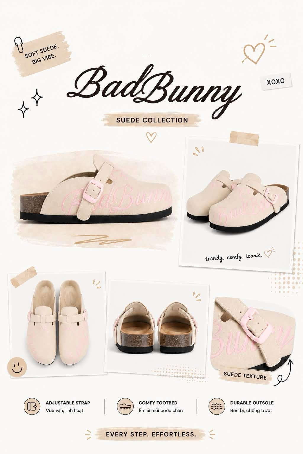 <預訂> 越南小眾品牌🇻🇳 超人氣$2xx! Bad Bunny刺繡牛皮包頭Boston穆勒拖鞋 | 四款入