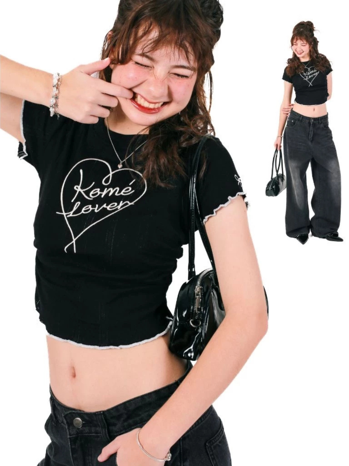 <預訂> 泰國小眾品牌🇹🇭 Kome花卉刺繡ruffle邊彈性Tee | 六色入