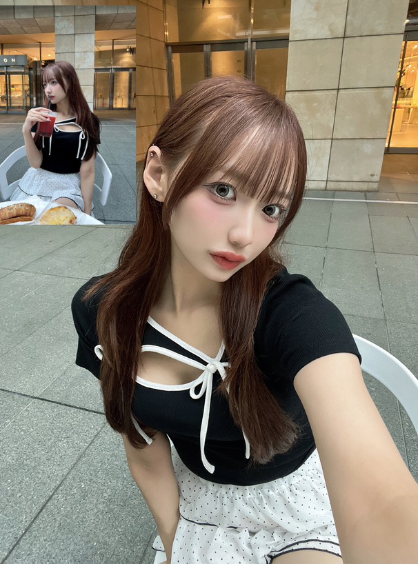 <預訂> JP 雙色滾邊羅紋上衣