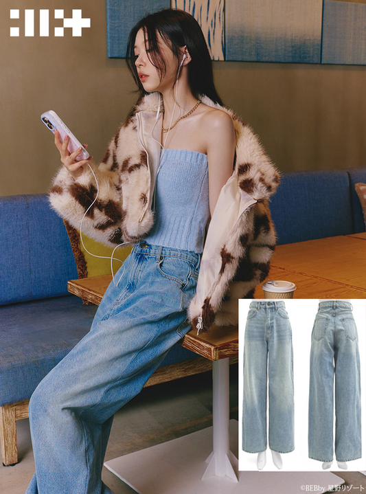 <預訂> ILLIT MOKA同款♡ 小個子直筒牛仔長褲｜兩色入