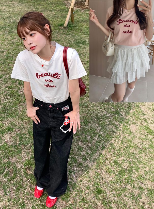 <預訂> JP 復古刺繡logo Tee｜三色入