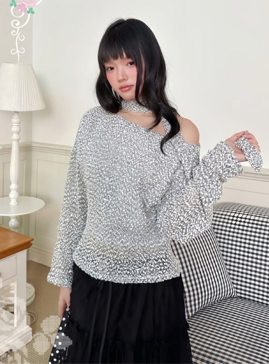 <預訂> 越南小眾品牌🇻🇳 混紡Blingbling針織長袖上衣 (附同款頸帶)