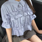 <預訂> JP蝴蝶結ruffle荷葉邊襯衫｜三色入