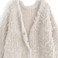<預訂> JP 羊毛混紡毛茸茸針織開胸外套｜三色入