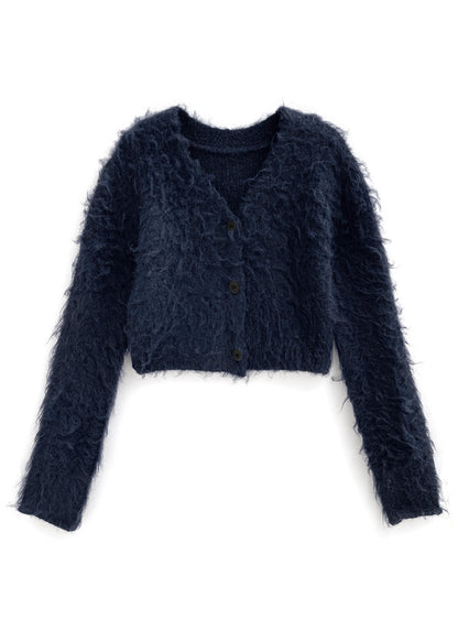 <預訂> JP ILLIT YUNAH同款🐰短版毛絨針織開胸外套｜六色入