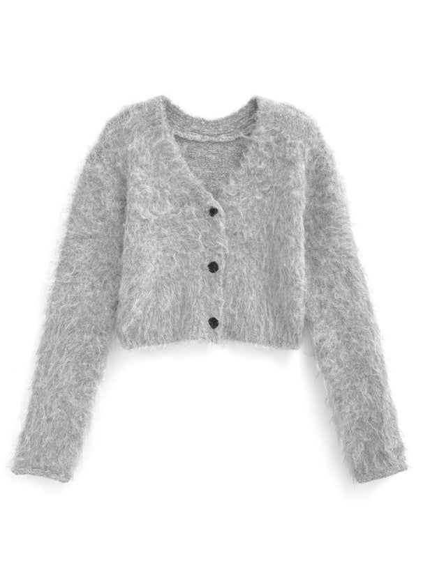 <預訂> JP ILLIT YUNAH同款🐰短版毛絨針織開胸外套｜六色入