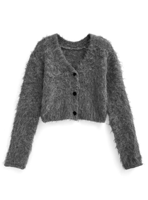 <預訂> JP ILLIT YUNAH同款🐰短版毛絨針織開胸外套｜六色入