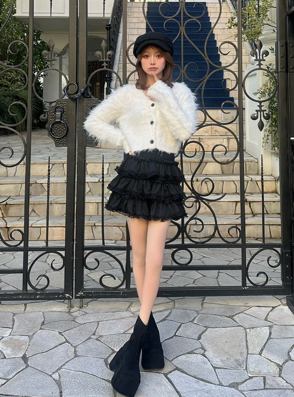 <預訂> JP ILLIT YUNAH同款🐰短版毛絨針織開胸外套｜六色入