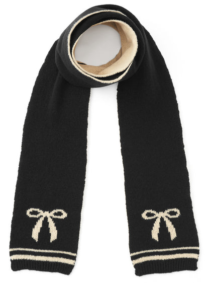 <預訂> 雙面針織蝴蝶結頸巾｜兩色入