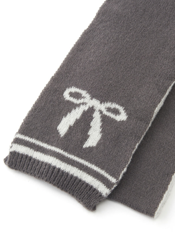 <預訂> 雙面針織蝴蝶結頸巾｜兩色入