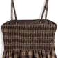 <預訂> JP 格子褶皺不規則下擺束腰背心上衣 | 兩色入