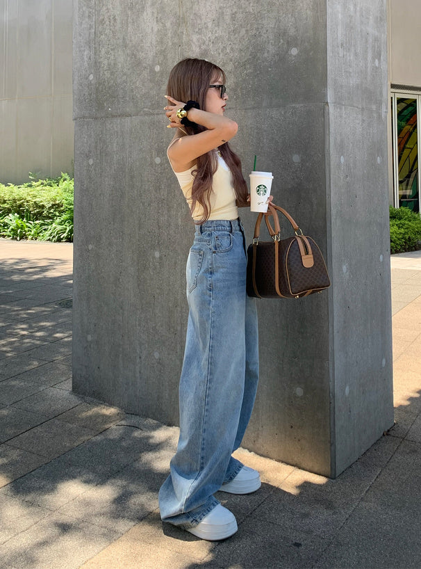 <預訂> ILLIT MOKA同款♡ 小個子直筒牛仔長褲｜兩色入